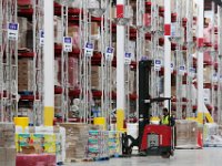 A lift driver retrieves items from the vast sales floor of the newly opened Amazon Fulfillment Center in Fall River.   With over 1 million square feet of space, this fulfillment center is the largest in the country.   [ PETER PEREIRA/THE STANDARD-TIMES/SCMG ]