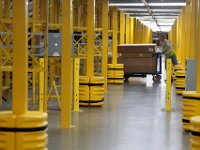 Colored columns dictate what type of activity can be performed at the newly opened Amazon Fulfillment Center in Fall River.   With over 1 million square feet of space, this fulfillment center is the largest in the country.    [ PETER PEREIRA/THE STANDARD-TIMES/SCMG ]