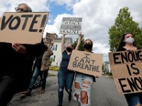 Protestors make their way down Union Street on their way to the site where Malcom Gracia was killed by police on Cedar Street in 2012.  PHOTO PETER PEREIRA