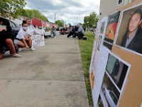 Protestors gather at the site where Malcom Gracia was killed by police on Cedar Street in 2012.  PHOTO PETER PEREIRA