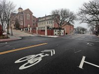 The iconic cupola of the Whaling Museum can be seen in the distance at the intersection of Union Street and Johnny Cake Hill in downtown New Bedford on a Friday morning which is usually busy with activity.  [ PETER PEREIRA/THE STANDARD-TIMES/SCMG ]