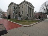 The downtown library at the intersection of Pleasant Street and Market Street in downtown New Bedford on a Friday morning which is usually busy with activity.  [ PETER PEREIRA/THE STANDARD-TIMES/SCMG ]