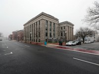 The library is seen in the distance at the intersection of N 6th Street and Market Street in downtown New Bedford on a Friday morning which is usually busy with activity.  [ PETER PEREIRA/THE STANDARD-TIMES/SCMG ]