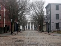 THe iconic J. J. Best Banc building is seen at the end of William Street in downtown New Bedford on a Friday morning which is usually busy with activity.  [ PETER PEREIRA/THE STANDARD-TIMES/SCMG ]