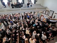 Family and friends gather inside of the iconic Seamen's Bethel for a service in celebration of the life of Mark Cormier Jr.  Mark Cormier Jr., 35, along with two other fishermen were lost at sea aboard the New Bedford fishing vessel Leonardo on November 24, 2019.    PHOTO PETER PEREIRA