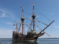 The Mayflower II performs sea trials under sail in Buzzards Bay after an unexpected stop in New Bedford harbor.  PHOTO PETER PEREIRA