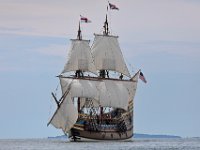 The Mayflower II performs sea trials under sail in Buzzards Bay after an unexpected stop in New Bedford harbor.  PHOTO PETER PEREIRA