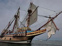 The Mayflower II performs sea trials under sail in Buzzards Bay after an unexpected stop in New Bedford harbor.  PHOTO PETER PEREIRA