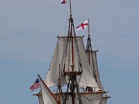 The Mayflower II performs sea trials under sail in Buzzards Bay after an unexpected stop in New Bedford harbor.  PHOTO PETER PEREIRA