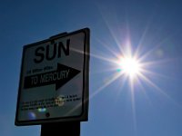 A sign on the edge of the bike/walk path around the beach on West Rodney French Boulevard in New Bedford, points out some facts about the sun.  PHOTO PETER PEREIRA