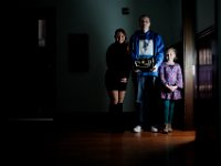 Toddy Sylvia his fiancee Marissa Weiner and their daughter Julia Sylvia, 7, known as the Relatively Paranormal, ghost hunting family. Todd Sylvia is seen holding a self made ghost box he claims captures voices of ghosts.