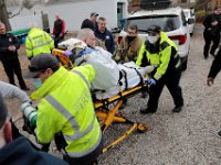 Fairhaven firefighters cart Kenneth Parks into an ambulance on March 18, 2021, after he was found sitting in a vehicle on Chestnut Street in Fairhaven, MA. Kenneth Parks, 73, who wandered away from his day group on Wednesday afternoon in Cushman Park was found safe Thursday — almost 22 hours after he was reported missing.