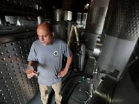 Winemaker, Marco Montez, pulls a sample of sparkling wine cuvée from grapes picked this past weekend for his daily taste test at Westport Rivers Vineyard & Winery in Westport.  [ PETER PEREIRA/THE STANDARD-TIMES/SCMG ]