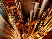 Daniel Lemieux of Lemieux $ Associates Pipe Organ Company from upstate New York, tunes the pipe organ of St. Anthony of Padua church in the north end of New Bedford. The pipe organ was constructed in 1912.   PETER PEREIRA/THE STANDARD-TIMES/SCMG