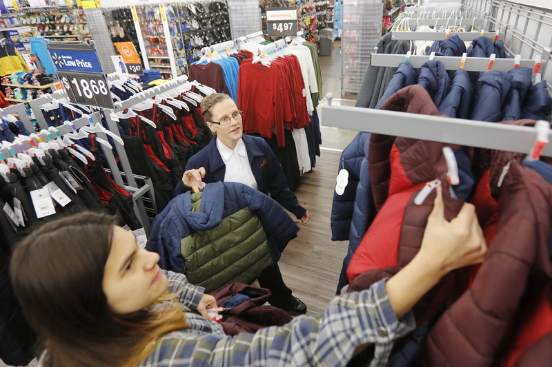 Major Amanda Jung, and her daughter, Rachel Jung, go shopping for clothes at Walmart in Dartmouth, MA for the annual Salvation Army Neediest Family Fund.  PHOTO PETER PEREIRA