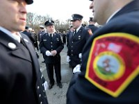 Firefighters Somerset prepare to file out to the Hathaway Community Home for Funerals in Somerset, for the wake of Somerset Fire Chief Scott Jepson.  [ PETER PEREIRA/THE STANDARD-TIMES/SCMG ]