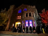 Attendees queue outside of the Tryworks Auditorium in order to attend the second Annual Whaling City Witches' Ball held at the Tryworks Auditorium of the First Unitarian Church building in downtown New Bedford.  PHOTO PETER PEREIRA