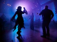 Attendees prepare for Halloween by dancing at the second Annual Whaling City Witches' Ball held at the Tryworks Auditorium of the First Unitarian Church building in downtown New Bedford.    PHOTO PETER PEREIRA