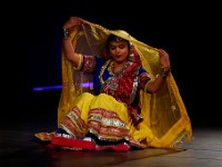 Indian Student Association members perform Indian dance wearing traditional costumes during the UMass Dartmouth Diwali Celebration