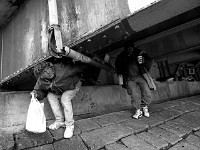 Three men's recent change in fortuunes have forced them to make their home under the 195 overpass due to circumstances that they could not have imagined. No living homeless, they live on a day to day basis hoping for a change in their luck.